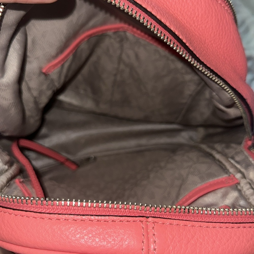 Michael Kors Red Studded Leather Backpack - Picture 5 of 7